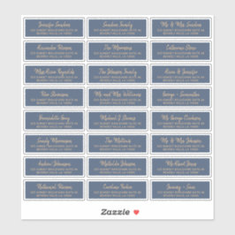 ネイビーエレガント金ゴールド個人ゲスト住所 シール