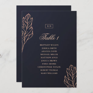 ネイビーエレガント金ゴールド結婚の座席表 招待状