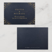ネイビーエレガント金ゴールド結婚書道 エンクロージャーカード (正面/裏面)