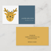 ネイビーオクレかわいいサンディシカリトルエクスプローラーナニー 名刺 (正面/裏面)