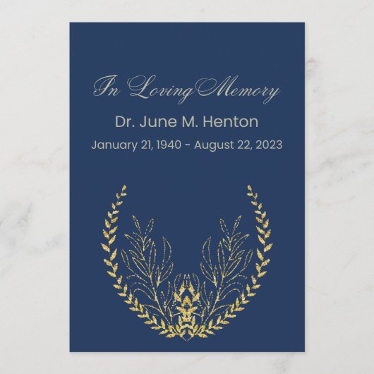 ネイビーオリーブリーフ3葬儀記念事業 プログラム (正面)