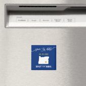 ネイビーオレゴンの結婚式の日付マップを保存 マグネット (インサイチュ (食洗機))