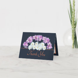 ネイビーオレンジバラクロキュスガーランドありがとう カード