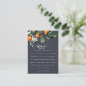 ネイビーオレンジブロッサムボタニカルレシピリクエストブライド エンクロージャーカード (スタンド正面)