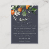 ネイビーオレンジブロッサムボタニカルレシピリクエストブライド エンクロージャーカード (正面)