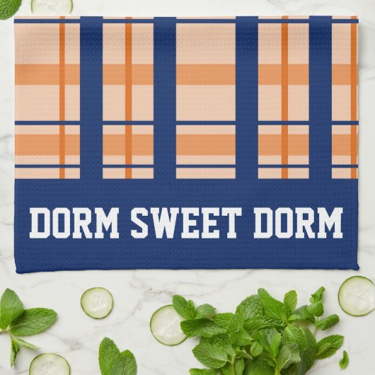 ネイビーオレンジプライド大学チームドカッコいいルムスクール キッチンタオル (折り畳み)