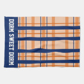 ネイビーオレンジプライド大学チームドカッコいいルムスクール キッチンタオル (横)