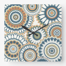 ネイビーオレン数々のジマンダラデザイン