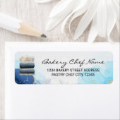 ネイビーオンブルのウェディングパーティーケーキ ラベル (インサイチュ)