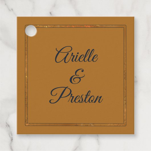 ネイビーオン金ゴールドサンキューメッセージカード フェイバータグ (正面)