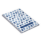 ネイビーオーガニックブルーインディゴドット絞り染め模様 ノートブック (右側)