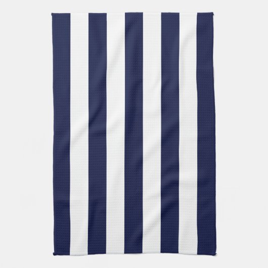 ネイビーオーニングストライプ キッチンタオル (縦)