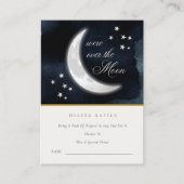 ネイビーオーバーザムーンおむつラッフルムームベイビーシャワー エンクロージャーカード (正面)