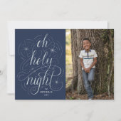 ネイビーオーホーリーナイトハンドレタリングクリスマスフォト シーズンカード (正面)
