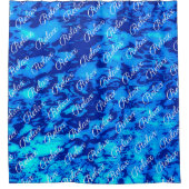 ネイビーカスタマイズ深いフレッシュ海水 シャワーカーテン (正面)