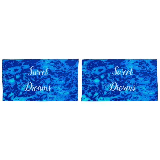 ネイビーカスタマイズ深いフレッシュ海水 枕カバー (正面-セット)