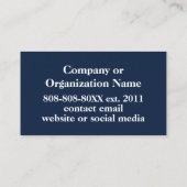 ネイビーカスタムブルーのロゴ付き写真 名刺 (裏面)