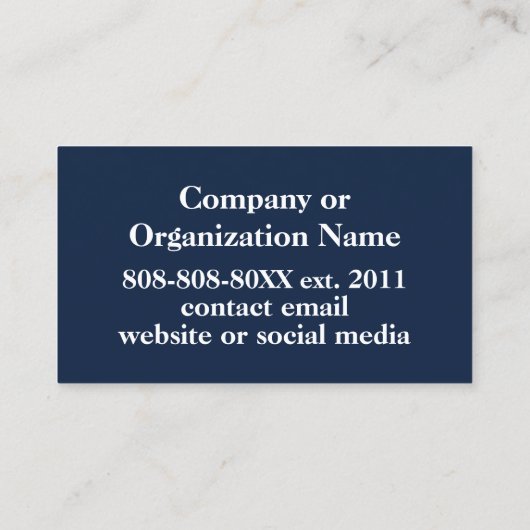 ネイビーカスタムブルーのロゴ付き写真 名刺 (裏面)