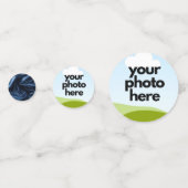 ネイビーカスタムブルーアクセント付き紙吹雪写真 コンフェッティ (裏面)