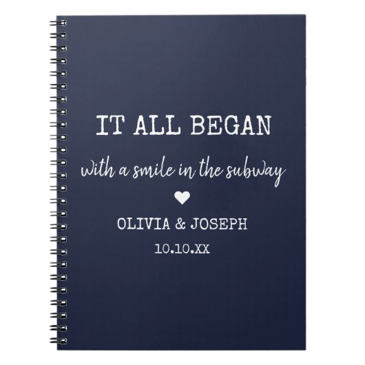 ネイビーカスタムブルーオールデイバレンタインデーを始めた ノートブック (正面)