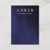 ネイビーカッコいいブルーレザーイヤリングディスプレイ 名刺 (正面)