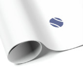 ネイビーカッコいいブルーレトロテニスラックパターン ラッピングペーパー (ロールコーナー)