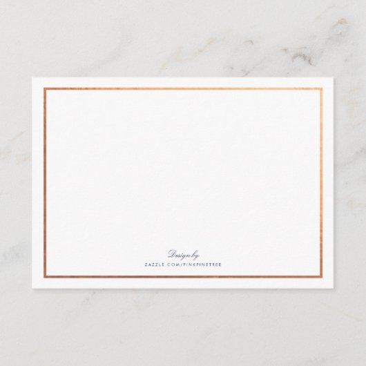 ネイビーカッパーウィンターツリーズアベニューウェディングレセプション エンクロージャーカード (裏面)