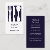 ネイビーカトラリー |シェフケータリングベーカリーレストラン 名刺 (正面/裏面)