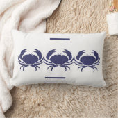 ネイビーカニ白枕沿岸生活 ランバークッション (ブランケット)