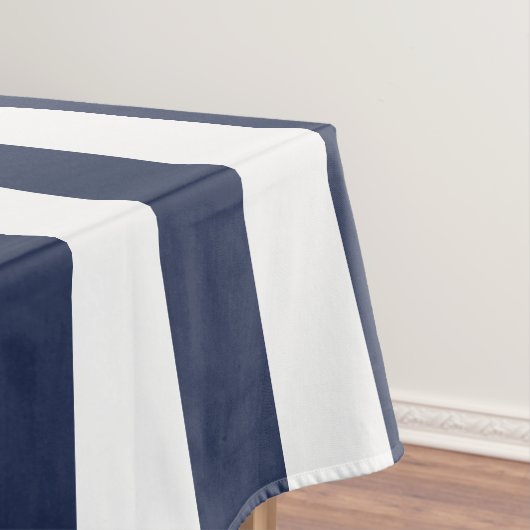ネイビーカバナストライプ&レッドパーソナライズされたモノグラム テーブルクロス (インサイチュ)