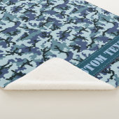 ネイビーカモフラージュ シェルパブランケット (3/4)