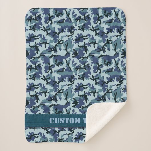 ネイビーカモフラージュ シェルパブランケット (正面)