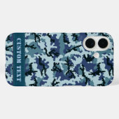 ネイビーカモフラージュ Case-Mate iPhoneケース (裏面 (横))