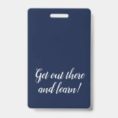 ネイビーカラーの清潔なホームスクール学生IDバッジ バッジ (裏面)