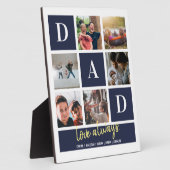 ネイビーカラーブロックパパファミリーフォトコラージュ フォトプラーク (側面)