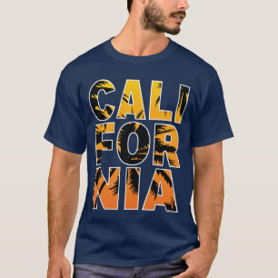 ネイビーカリフォルニアパームツリーフィルレターTシャツ Tシャツ