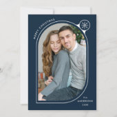 ネイビーカーブフレームのスノーフレーク写真 シーズンカード (正面)