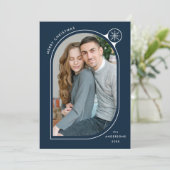 ネイビーカーブフレームのスノーフレーク写真 シーズンカード (スタンド正面)