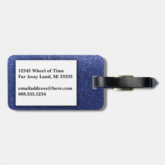 ネイビーガーリーブルーシルバーグラデーショングリッタースパークレス ラゲッジタグ (裏面横)