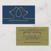 ネイビーキャットラインロゴピッター獣医業 名刺 (正面/裏面)