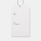 ネイビーギフトの冬の雪片ラベル ギフトタグ (裏面)