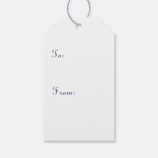 ネイビーギフトの冬の雪片ラベル ギフトタグ (裏面)