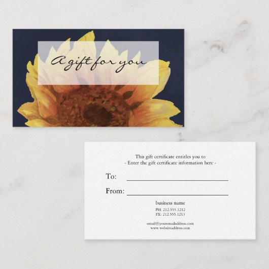ネイビーギフト券 名刺 (正面/裏面)