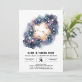 ネイビーギャラクシー星の誕生日 招待状 (スタンド正面)