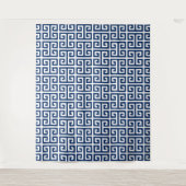 ネイビーギリシャ鍵パターン タペストリー (正面)