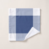 ネイビーギンガムパターン バスタオルセット (ウォッシュタオル)