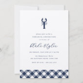 ネイビーギンガム | ロブスターベークリハーサルディナー 招待状 (正面)