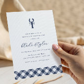 ネイビーギンガム | ロブスターベークリハーサルディナー 招待状