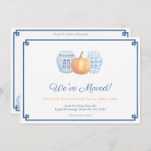 ネイビークラシックとオレンジのカボチャ住所の変更 案内状 (正面/裏面)