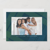 ネイビークラシックグリーンプライドシンプルクリスマスフォト シーズンカード (正面)